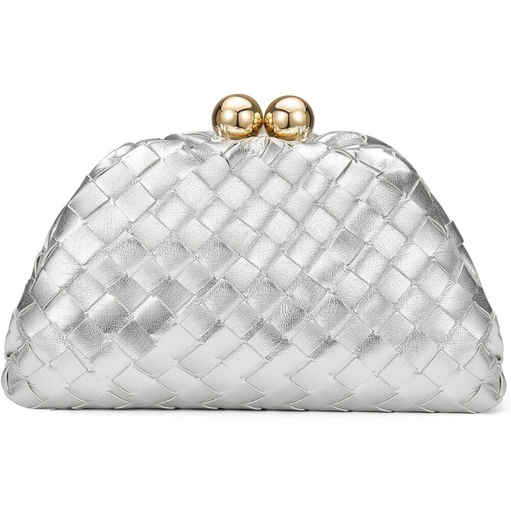 Woven Clutch Purse for Women Evening Wedding Formal Occasion Crossbody Bag